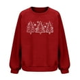 thumbnail image 6 of Waffle Sweatshirts for Womens Merry Christmas Loose Crewneck Long Sleeve Shirts Christmas Tree Printed Sweaters Casual Fashion Xmas Holiday Party Pullover Tops, 6 of 6
