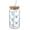 Blue, variant on Cute Bow Glass Cup with Bamboo Lid and Straw, 17 oz Aesthetic Ribbon Iced Coffee Glass Tumbler for Matcha, Boba, Juice & Cold Drinks