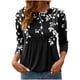 thumbnail image 2 of Heisall Women's T-Shirts 3/4 Sleeve Round Neck Loose Casual Striped Non-positional Print Spring/Autumn Fashion, 2 of 7