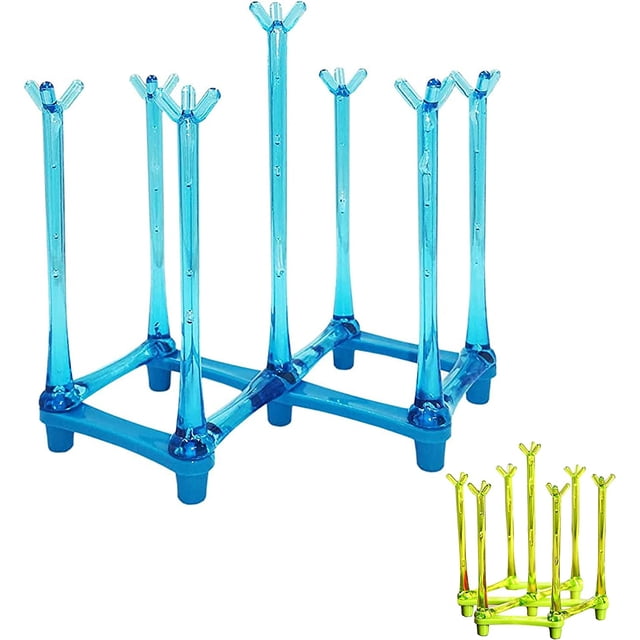 Retractable Bottle Drainer Stand Cup Drying Rack Drinking Glass and Sports Bottle Drainer Stand Plastic Bag Dryer and Mug Tree Cup Stand Tray Holder for Kitchen,Office(Random Color)