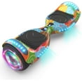 thumbnail image 1 of Hoverboard pour Ados et Adultes (Système hoverstar 2.0), Couleur Chrome et Design Coloré Hooverboard Haut-Parleur Bluetooth Huverboard avec Lumière LED Roues Clignotantes Trottinette Électrique Auto-Équilibrée Certifiée, 1 of 7