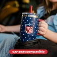 thumbnail image 3 of YAYA My First Travel Tumbler for Preschool & Kids 3+, Insulated Stainless Steel Tumbler with Reusable Silicone Straw & Spill-Proof Lid, Cup Holder Compatible, BPA-Free, 12oz, USA Stars, 3 of 8