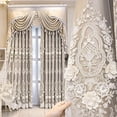 thumbnail image 2 of European Palace Luxury Curtains for Living Room Valance Grey Curtains Double Layer Relief Embroidered Tulle Blackout Curtains, 2 of 5