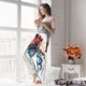thumbnail image 5 of Fotbe Colorful Floral Jellyfish Pantalones de Pijama para Mujer, Pantalones de Dormir, Pantalones Pj con Cordón y Bolsillos-Large, 5 of 6