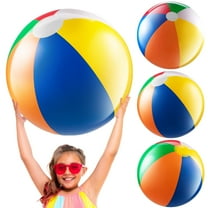 24-inch Giant Beach Ball - (Pack of 3) Big Inflatable Beach Balls for Pool Toys, Blow Up large inflatable Ball Toys for Kids Pool Parties, Themed Birthdays, Beach Events, Summer Party Decorations