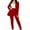 Red, variant on Women's 2 Piece Blazer Suits Long Sleeve Open Front Blazer Pants Set Elegant Work Office Business Outfits