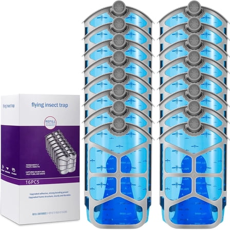 16 pcs Plastic Indoor Fruit Fly Trap and Gnat Trap Cartridges