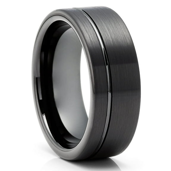 Black Wedding Ring,Black Tungsten Ring ,8mm Wedding Ring,Tungsten Wedding Ring,Tungsten Carbide Ring