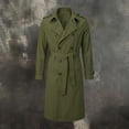 thumbnail image 6 of Mrmaere Men Lapel Trench Coat Double Breasted Belted Long Sleeve Outerwear For Business Daily Army Green XXL, 6 of 9