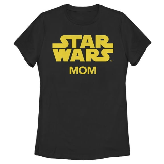 Women's Star Wars: A New Hope Mom Movie Logo Graphic Tee Black X Large