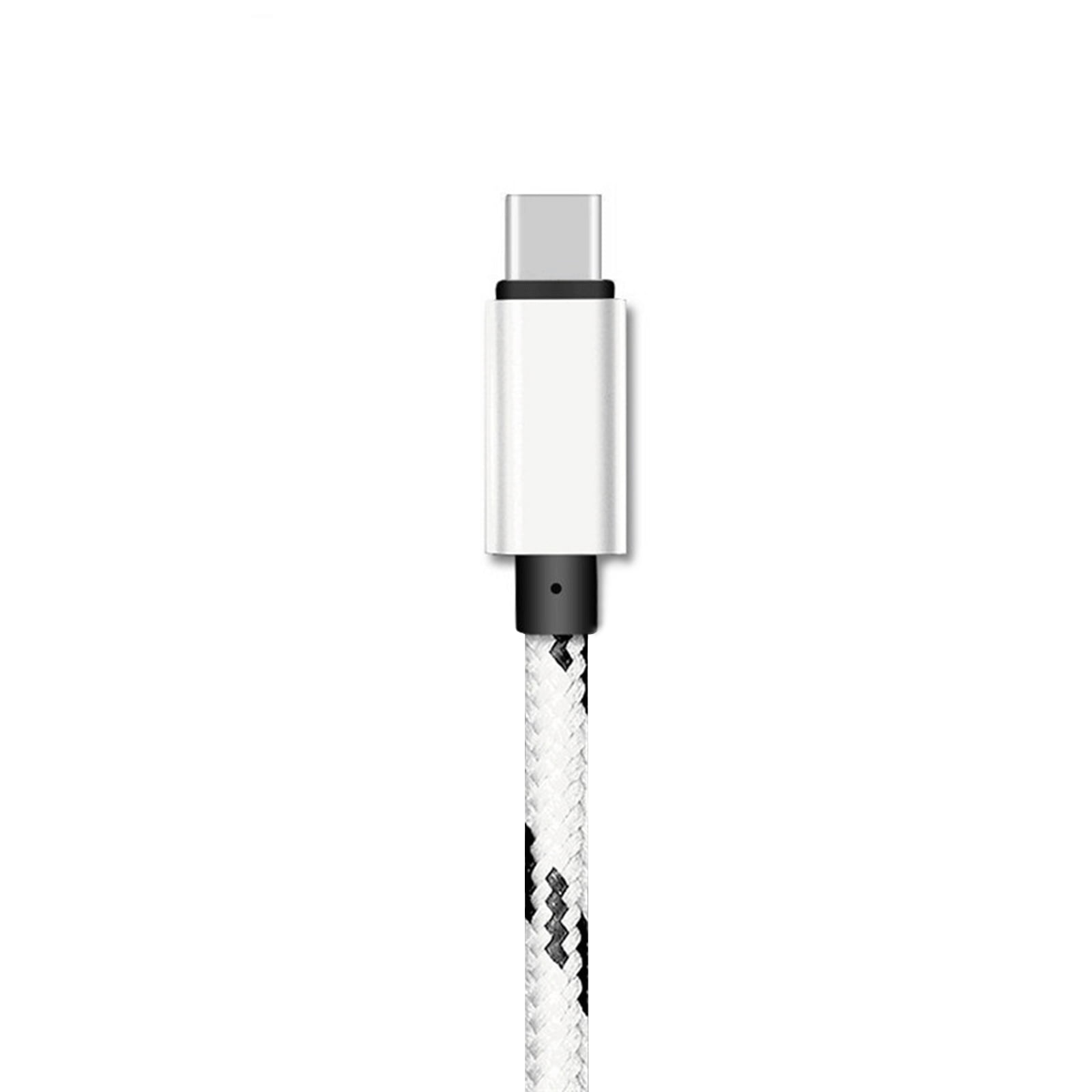 10-PACK 10FT USB Type C Cable, Fast Charger USB-A to USB-C Charging Cord, Nylon Braided, Compatible with Samsung Galaxy S23, S22, S21, S20, S10, S9, Note20 10 9, Universal USB-C Charger, White