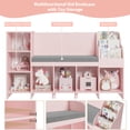 thumbnail image 2 of Homfa Kids Bookcase with Reading Nook, Wooden Kids Bookshelf and Storage Toy Cube Organization with Adjustable Shelf, 31.5'' H x 54.5'' W, Pink, 2 of 7