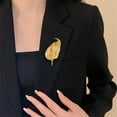 thumbnail image 5 of Irregular Gold Leaf Brooch Pin for Women Men High Polishing Simple Exquisite Leaves Collar Suit Tie Hat Bag Brooches Lapel Pins Elegant Dress Accessories Jewelry Boutonniere Corsage Wedding Party, 5 of 6