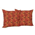 thumbnail image 6 of Ambesonne Orange Throw Pillow Cover 2 Pack, Grungy Flower Romantic, 20", Orange, 6 of 6