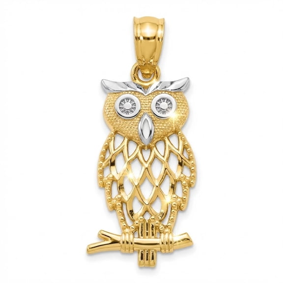 Charm America - Gold Owl Charm - 10 Karat Solid Gold