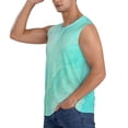 thumbnail image 3 of Fotbe Cyan Mint Marble Men's Camiseta sin Mangas Estampada para Hombres, Playera Casual para Gimnasio, Entrenamiento, Playa-Medium, 3 of 7