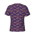 thumbnail image 6 of Vsdgher Carnival Masks and Beads Print Men's Dry Fit Mesh Athletic Shirts Moisture Wicking Tennis T-Shirt Tops, 6 of 9