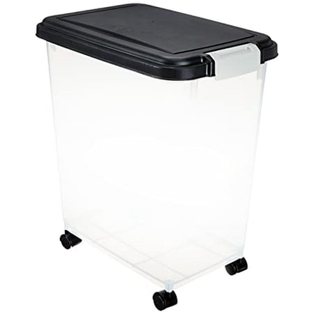 IRIS USA, Inc. 33 Quart Airtight Pet Food Container, Gary, Black (500088)