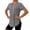 Gray, variant on Babysbule Women's V-Neck Curved Hem Active Tunic Top, Moisture Wicking Short Sleeve Workout Shirt for Running, Yoga and Casual Wear