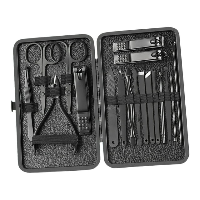 Juego de manicura, de pedicura, cortaúñas profesionales, cortadores de uñas de acero inoxidable ta precisión, tijeras de uñas con estuche de PIEZAS Sunnimix Cortauñas