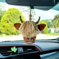thumbnail image 2 of Boho Style Bull Head Tassel Wall Hanging Cow Horn Car Ornament For Home Vehicle Decoration, 2 of 6