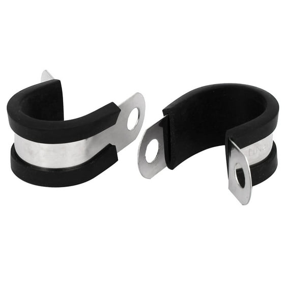 20mm Dia EPDM Rubber Lined P Clips Water Pipe Tube Clamps Holder 2pcs