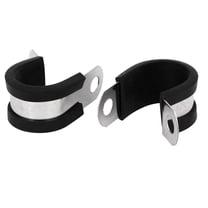20mm Dia EPDM Rubber Lined P Clips Water Pipe Tube Clamps Holder 2pcs