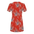 thumbnail image 3 of DailyTrove Women's Floral Print Fit & Flare Dress, Short Sleeve, Casual Garden & Picnic Wear, Lightweight Cotton Blend, Ruffled Hem, 3 of 5