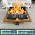 thumbnail image 6 of Auhilence 36" Fire Pit for Outside, Square Outdoor Wood Burning Firepit with Poker for Camping, Backyard, Patio, Black, 6 of 7