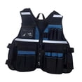thumbnail image 3 of Fengbin Electrician Tool Vest Oxford Cloth Versatile Portable Multi Pockets Utility Vest black and blue, 3 of 9