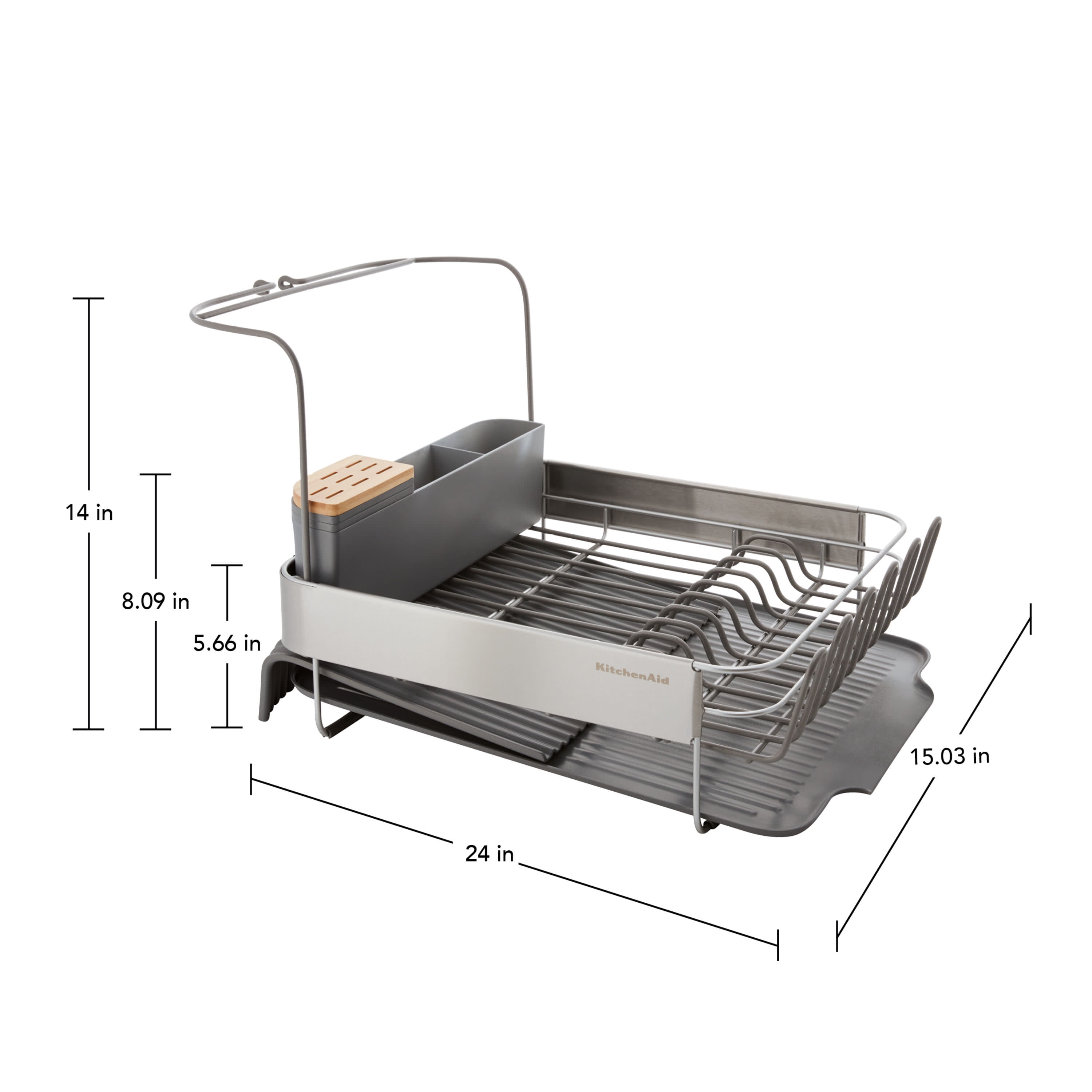 Kitchenaid Full Size 24-inch Expandable Dish-Drying Rack in Charcoal