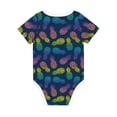 thumbnail image 2 of Daiia Abstract Bright Pineapple Fruit Retro Printed Unisex-Baby Short Sleeve Onesies Bodysuits Baby Climbing Clothes Soft and Comfortable Romper with Expandable Shoulder Design-6 Months, 2 of 8