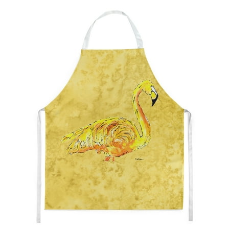 Carolines Treasures 8872APRON Flamingo on Yellow Apron Large multicolor