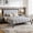 Black2, variant on HMYG Full size Wood Bed Frame with Fluffy Soft Headboard,Grey+Black Frame
