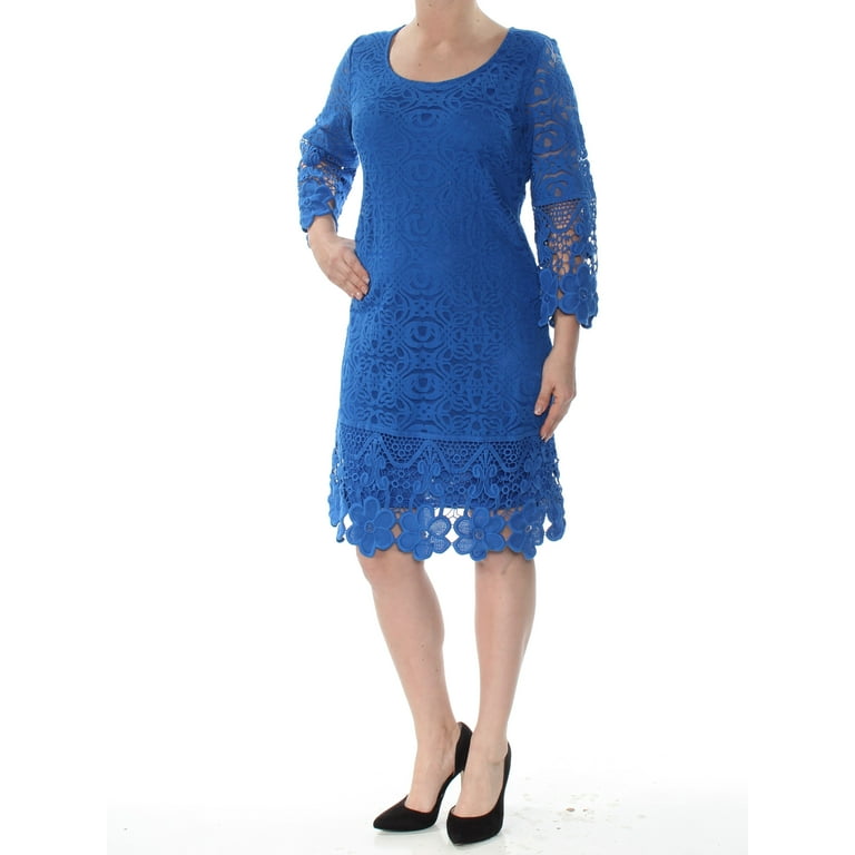 Alfani Womens Crochet-Trim A-line Dress, Blue, Large - Walmart.com Alfani Womens Crochet-Trim A-line Dress, Blue, Large - Walmart.com