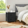 thumbnail image 3 of Nightstands with Two Drawer Side Tables Living Room  Drawer Dresser Bedroom End Bedside Table Cabinet with Storage Night Stand, Wooden Top Metal Frame Handle,, 3 of 5