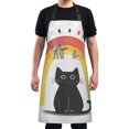 thumbnail image 4 of Yayeee Chief Kitchen Apron with Pockets for Cooking Water Resistant Unisex Adjustable Neck Strap, Black Cat Rainbow, 4 of 7