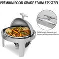 thumbnail image 4 of Ktaxon Roll Top Chafing Dish for Buffet, 6 Quart Stainless Steel Buffet Set, Chafers and Warmers Sets for Party, Catering, Wedding, Banquet, Graduation, 4 of 6