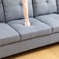 thumbnail image 4 of Star Home Living Corp Simon Tissu de Lin Face Droite Sectionnelle en Gris, 4 of 9