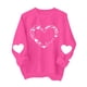thumbnail image 4 of Xuyuer Valentines Sweatshirts for Women Heart Print Graphic Valentine Sweatshirts Casual Tops, 4 of 9