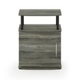 Furinno JAYA Utility Design End Table with Shelves, French Oak Grey
