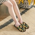 thumbnail image 6 of KLL Sunflowers And Bird Slippers for Women Men House Slip on Indoor Outdoor Bedroom Furry Fleece Lined Ladies Comfy Anti-Skid Rubber Hard Sole-Large, 6 of 8