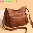 thumbnail image 2 of Carteras y bolsos de lujo de cuero suave vintage 2024 Diseño de bolso de mujer de alta calidad Bolsos de hombro cruzados para mujer con múltiples bolsillos, 2 of 5