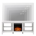 thumbnail image 3 of Fireplace TV Stand for 75 inch TV,  Wood Entertainment Center with 6 Storage Cabinets for Living Room,Bedroom White 70 inch, 3 of 7