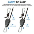 thumbnail image 4 of Uxcell 5 Pairs 1/4" Adjustable Rope Hanger, 7.87ft(2.4 Meter) Heavy Duty Ratchet Tie Down Strap with Rope Clip Hanger for Hanging Plants, Grow Light and Various Tie-Down Uses, Black/Red, 4 of 6