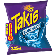 Takis Blue Heat 3.25 oz Snack Size Bag, Hot Chili Pepper Rolled Tortilla Chips