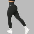 thumbnail image 2 of Mnuaqn Impact Hidden Scrunch Butt Leggings for Women Mid Low Waist Gym Workout Legging Tummy Control Booty Lifting Yoga Pants Black for Size L, 2 of 5