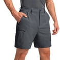 thumbnail image 2 of VV AVEORS Mens Stretch Golf Shorts With Zipper Pockets Lightweight Dress Casual Outdoor Hiking Long Bermuda Work Shorts Dark Gray M, 2 of 5