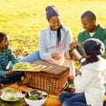 thumbnail image 6 of Thanksgiving Large Canvas Picnic Blanket Waterproof Backing Outdoor Beach Mat Foldable Tote Bag 200x200cm Soft Comfortable Durable Carrying Strap Family Camping Hiking Grass Sandproof Rug, 6 of 6