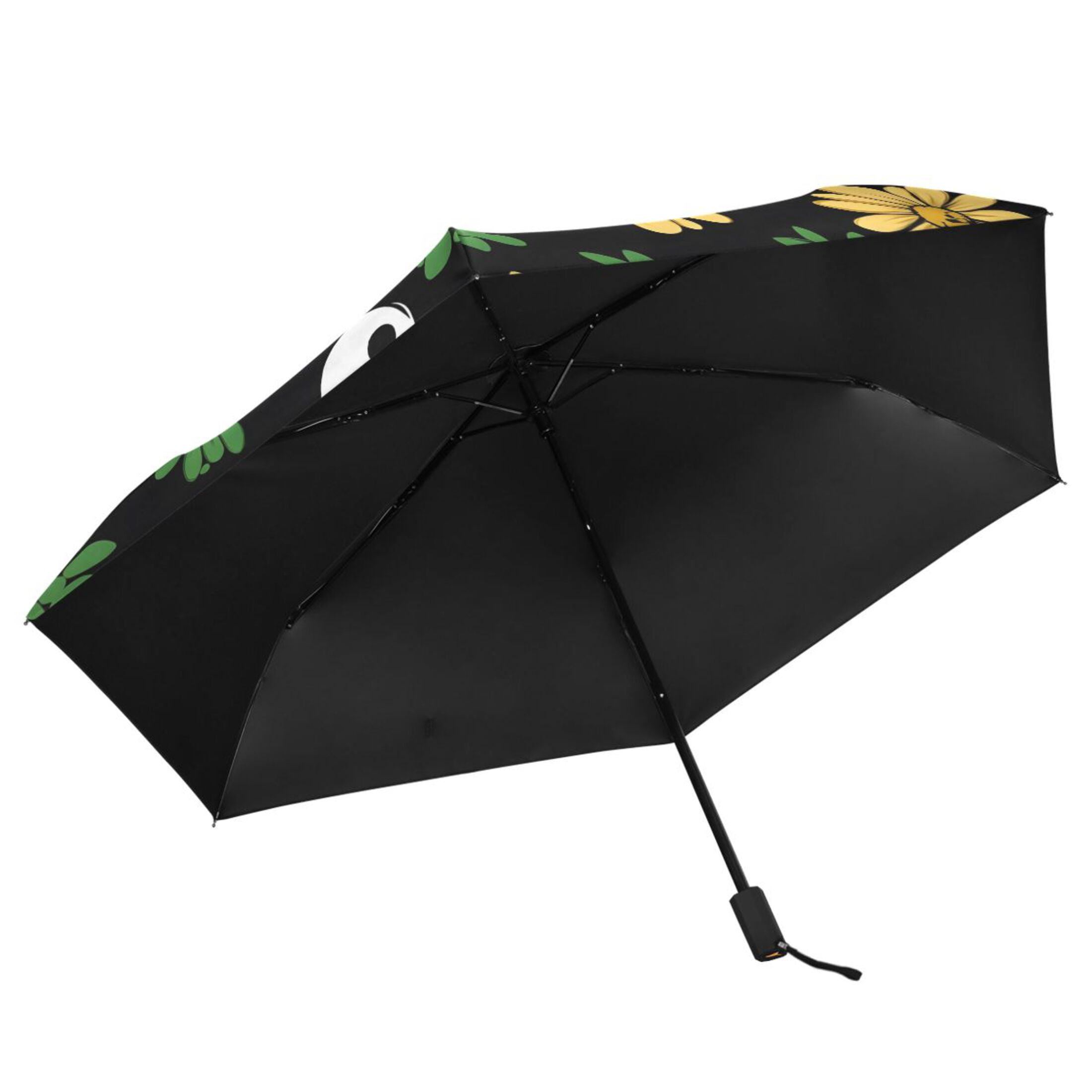ALAZA Cute Skull in Floral UPF 50+ Compact Folding Umbrella for Rain Travel Umbrella Packable